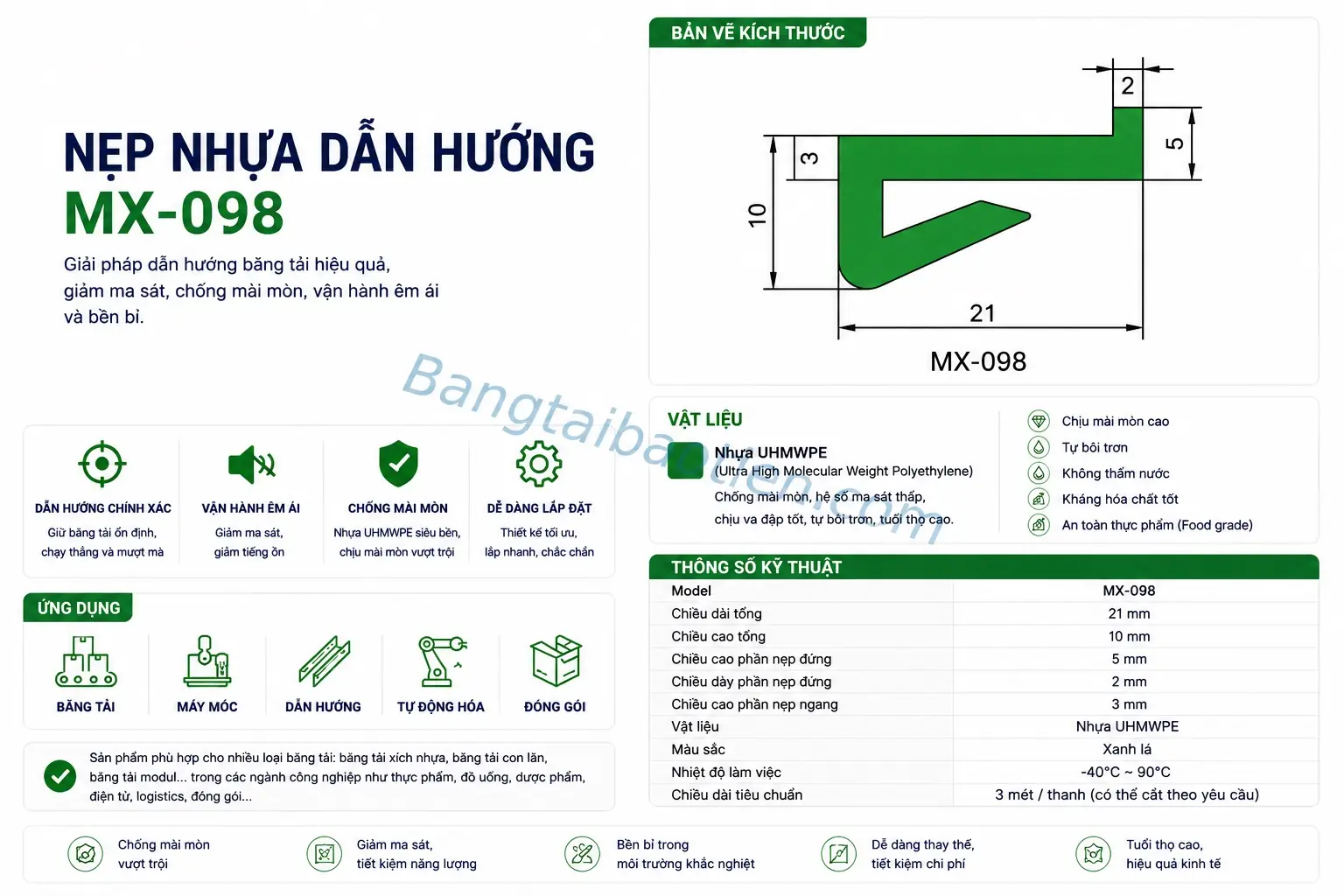 NẸP NHỰA DẪN HƯỚNG MX-098