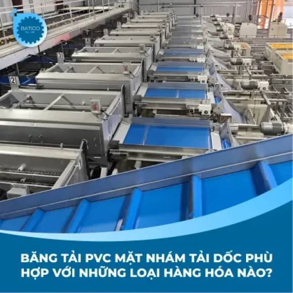 Băng tải PVC mặt nhám tải dốc phù hợp với những loại hàng hóa nào?