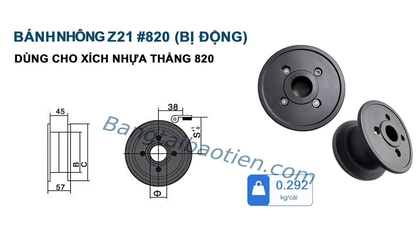 BÁNH NHÔNG Z21 CỐT 25MM #820 (BỊ ĐỘNG)
