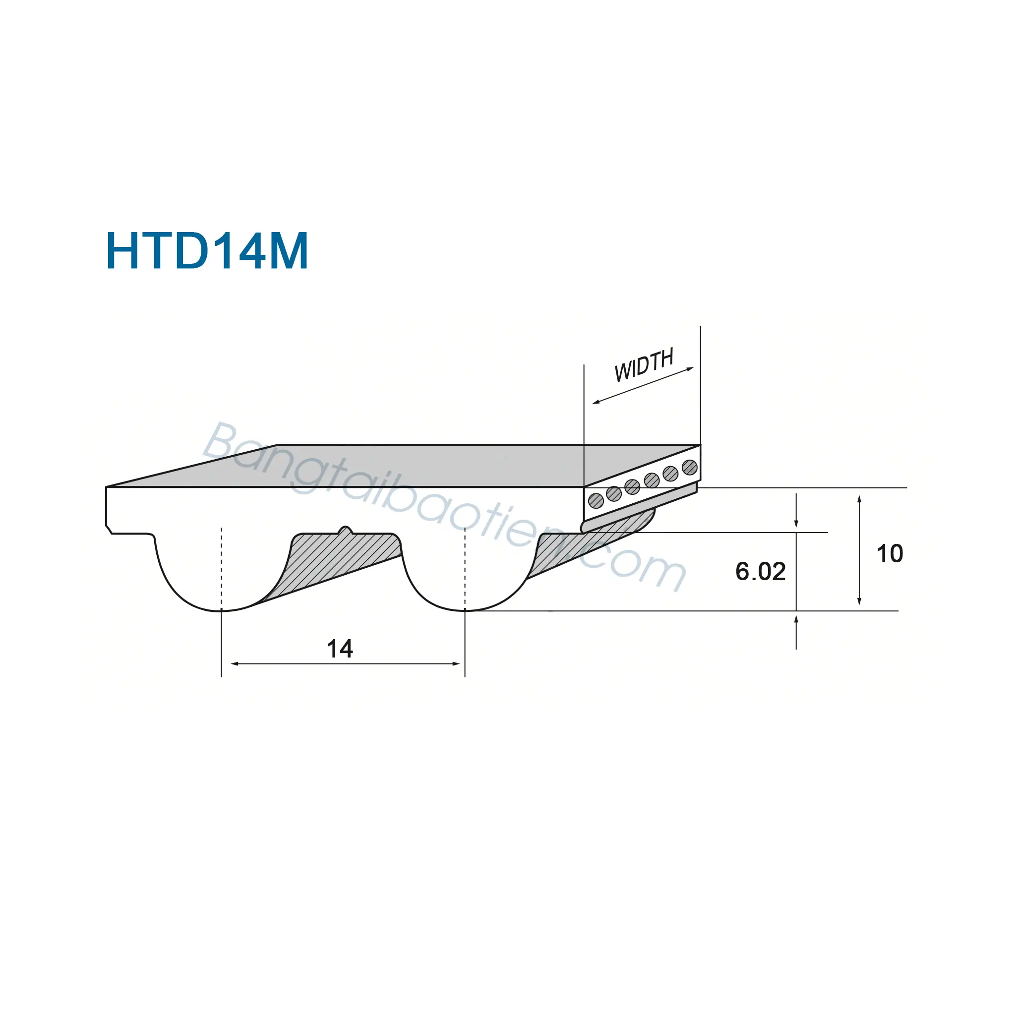 Dây PU răng HTD14M