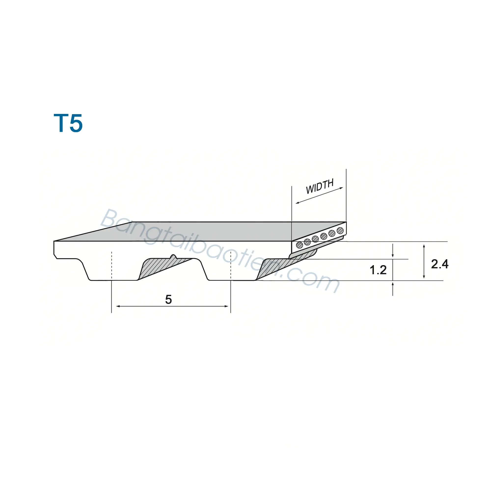 Dây PU răng T5