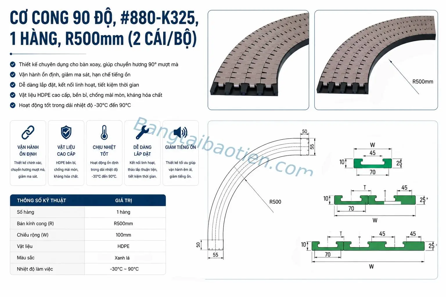 CƠ CONG 90 ĐỘ #880-K325 (1 HÀNG) - 2 CÁI/BỘ