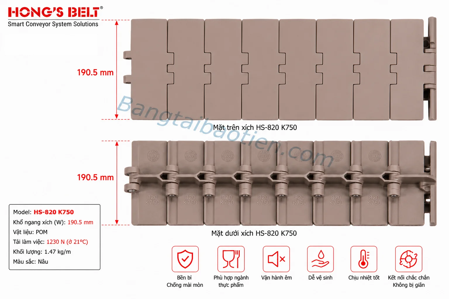 XÍCH NHỰA HS-820 K750