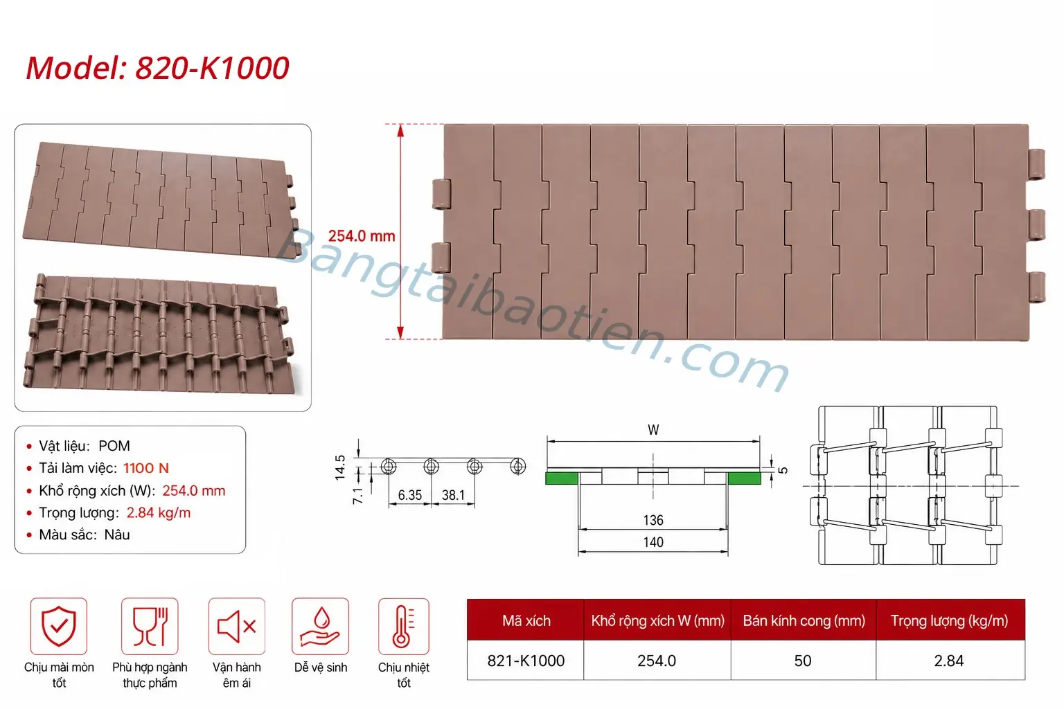 XÍCH NHỰA 821-K1200