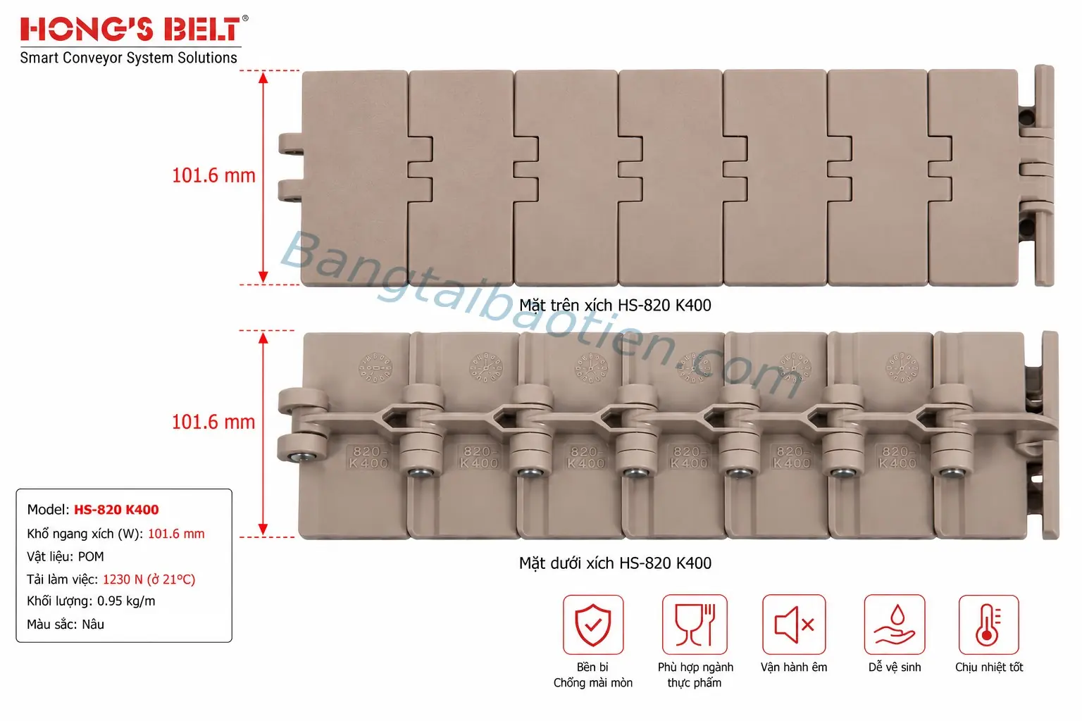 XÍCH NHỰA HS-820 K400