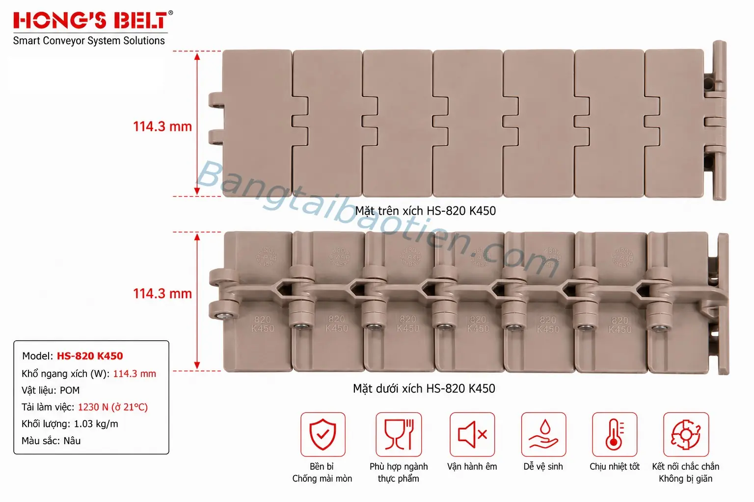 XÍCH NHỰA HS-820 K450