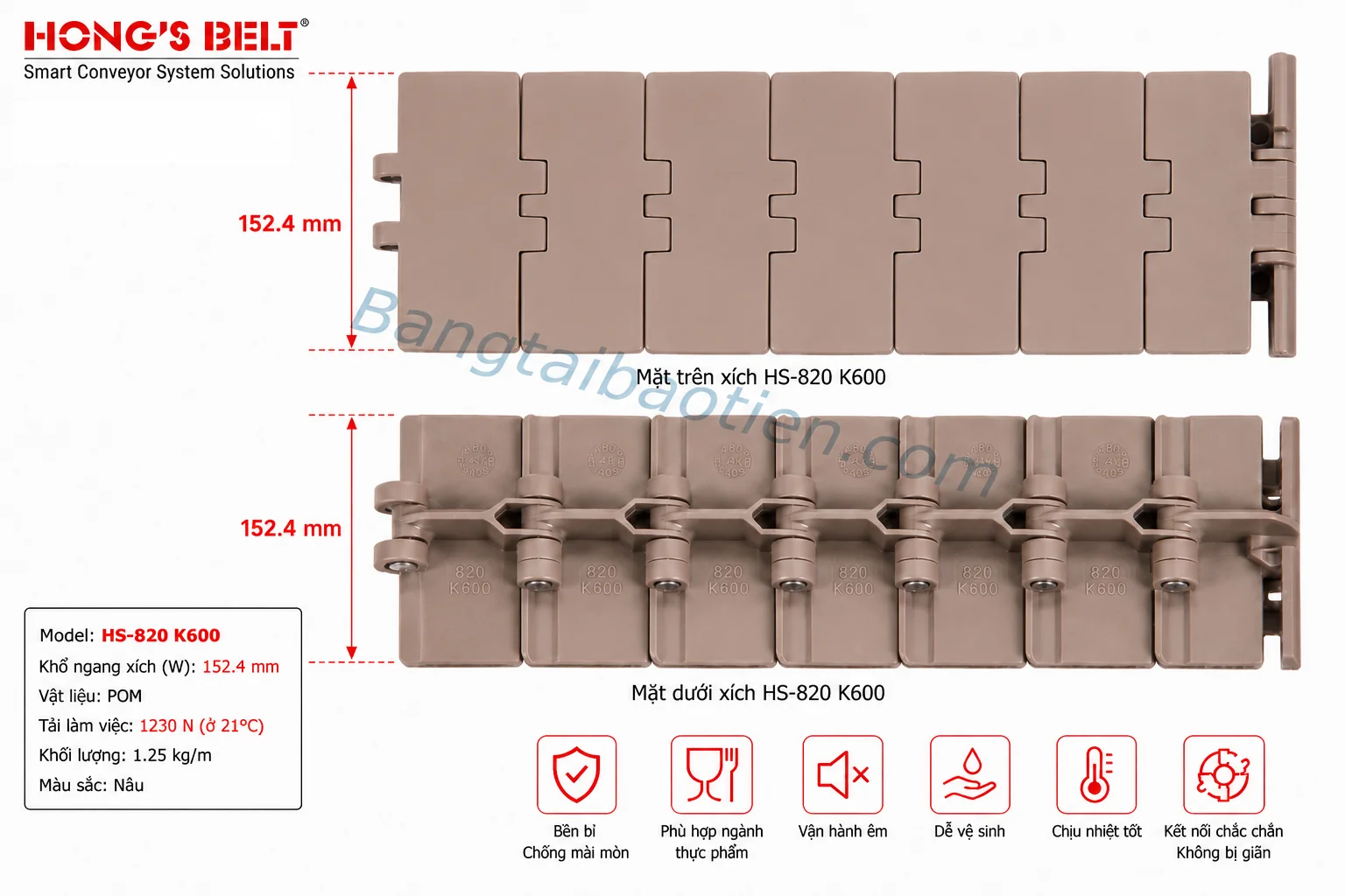XÍCH NHỰA HS-820 K600